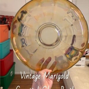 Vintage Marigold Carnival Glass Bowl